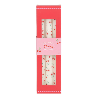 Cherry Hearts Taper Candles - Pack of 3