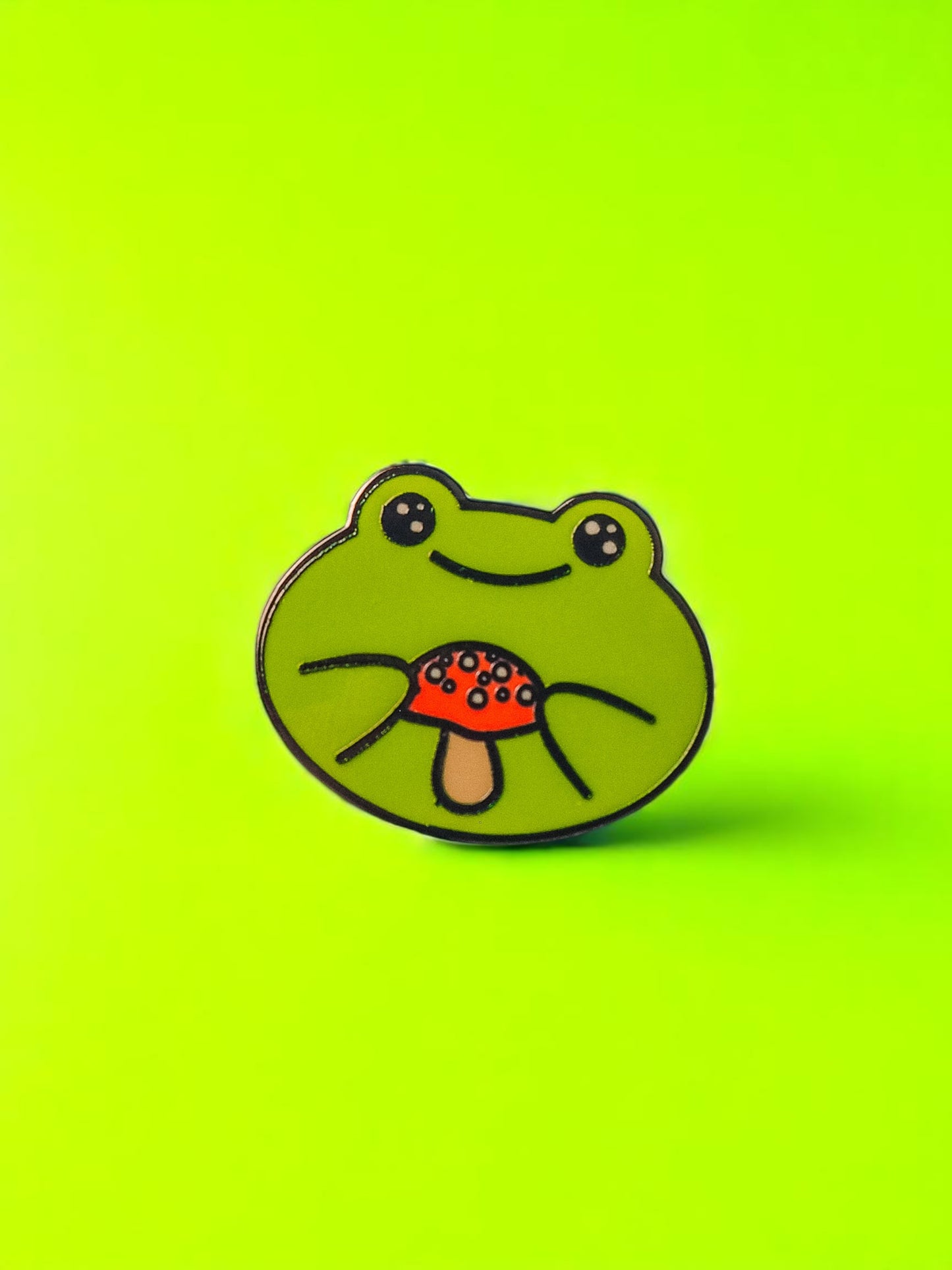 Mushroom Froggie enamel pin - Tired Girl Apparel
