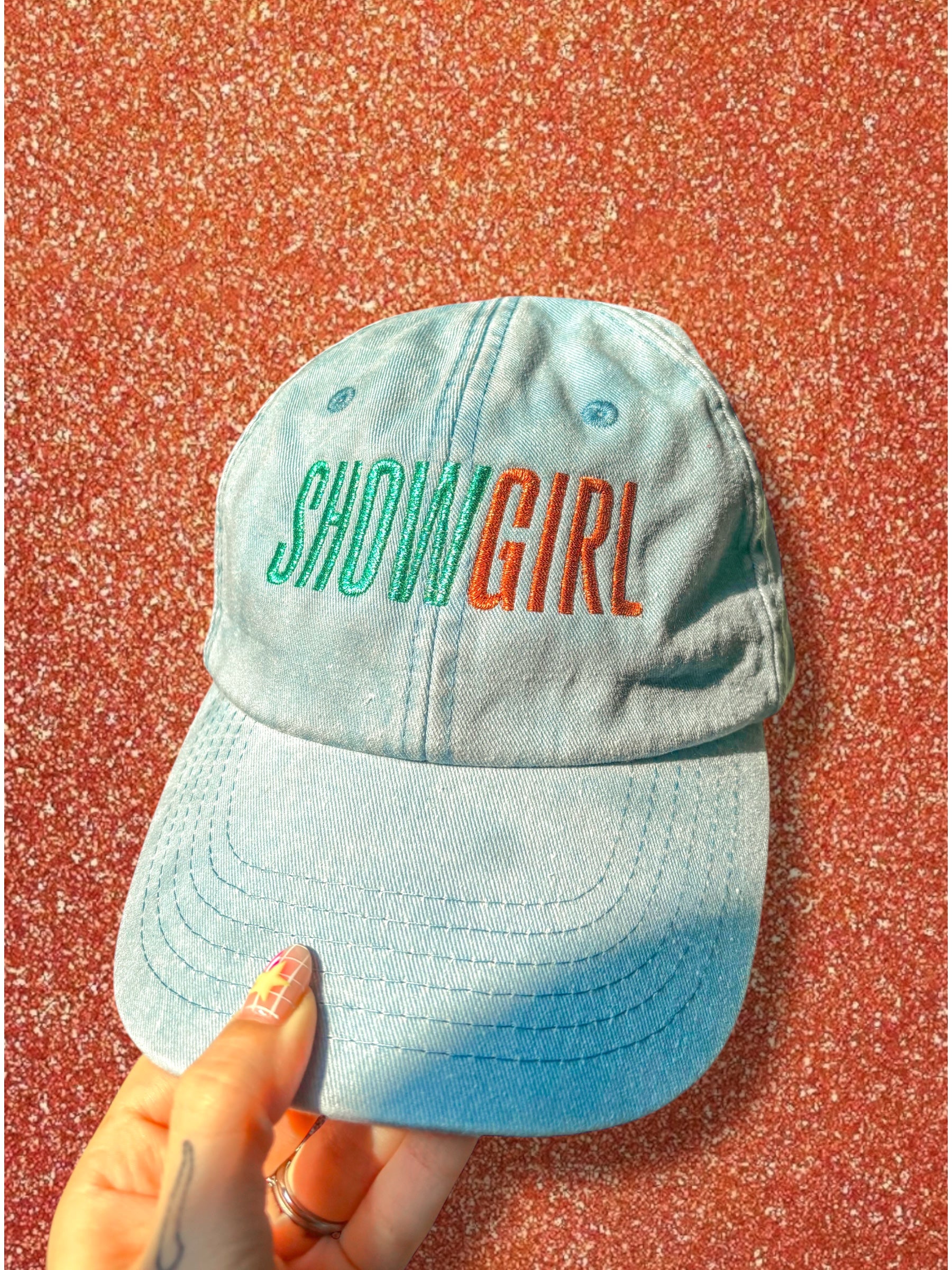 SHOWGIRL embroidered baseball cap - Tired Girl Apparel