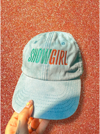 SHOWGIRL embroidered baseball cap - Tired Girl Apparel