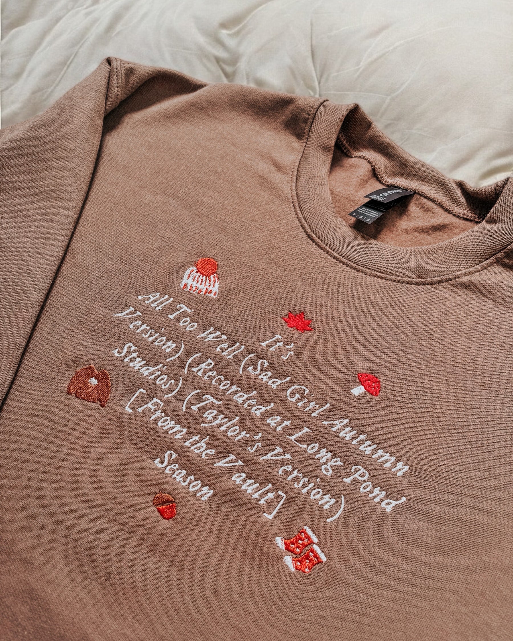 It's All Too Well Season embroidered crewneck sweatshirt - Tired Girl Apparel