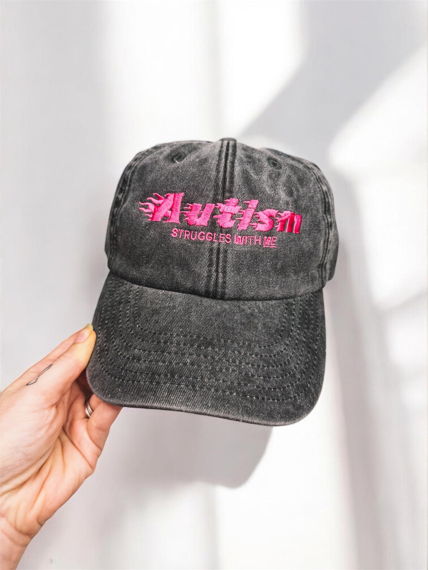 Autism Struggles With Me baseball cap - Tired Girl Apparel