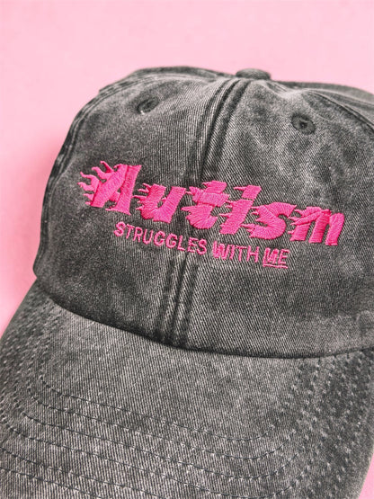 Autism Struggles With Me baseball cap - Tired Girl Apparel