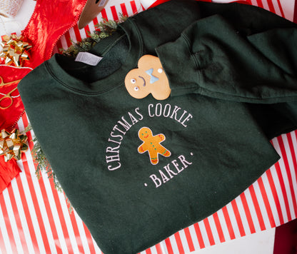 Christmas Cookie Baker/Tester embroidered crewneck sweatshirts