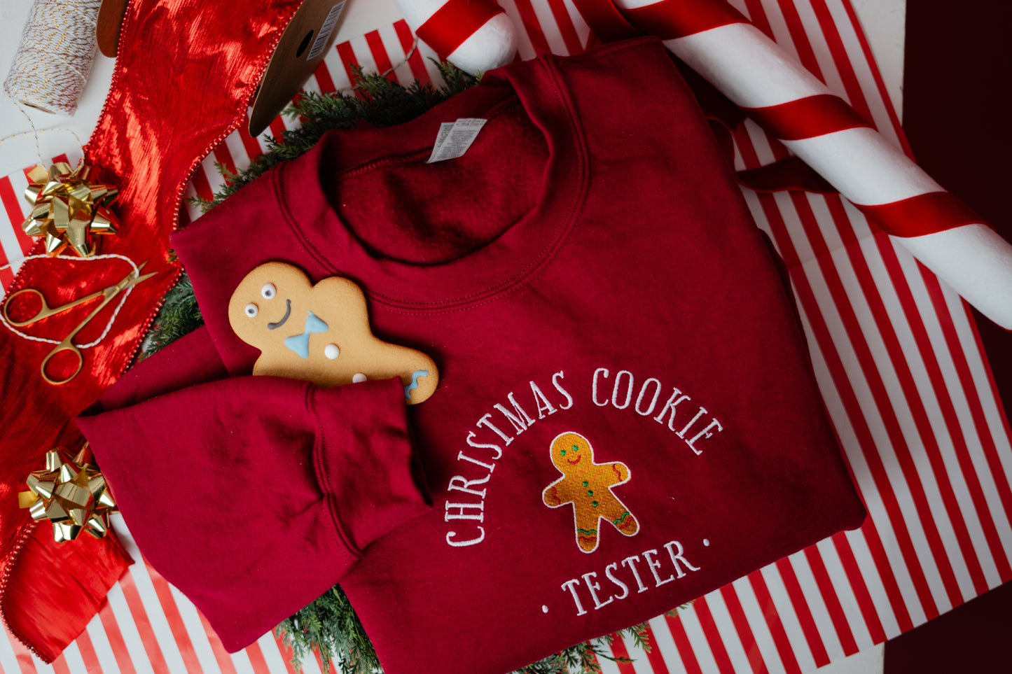 Christmas Cookie Baker/Tester embroidered crewneck sweatshirts
