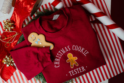 Christmas Cookie Baker/Tester embroidered crewneck sweatshirts