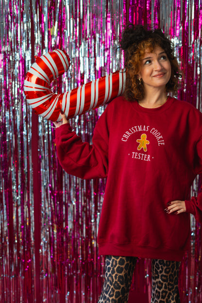 Christmas Cookie Baker/Tester embroidered crewneck sweatshirts