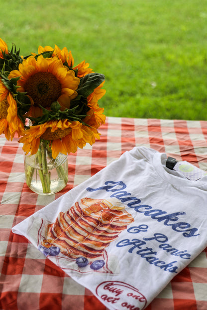 Pancakes & Panic Attacks printed tee - Tired Girl Apparel
