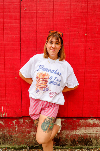 Pancakes & Panic Attacks printed tee - Tired Girl Apparel