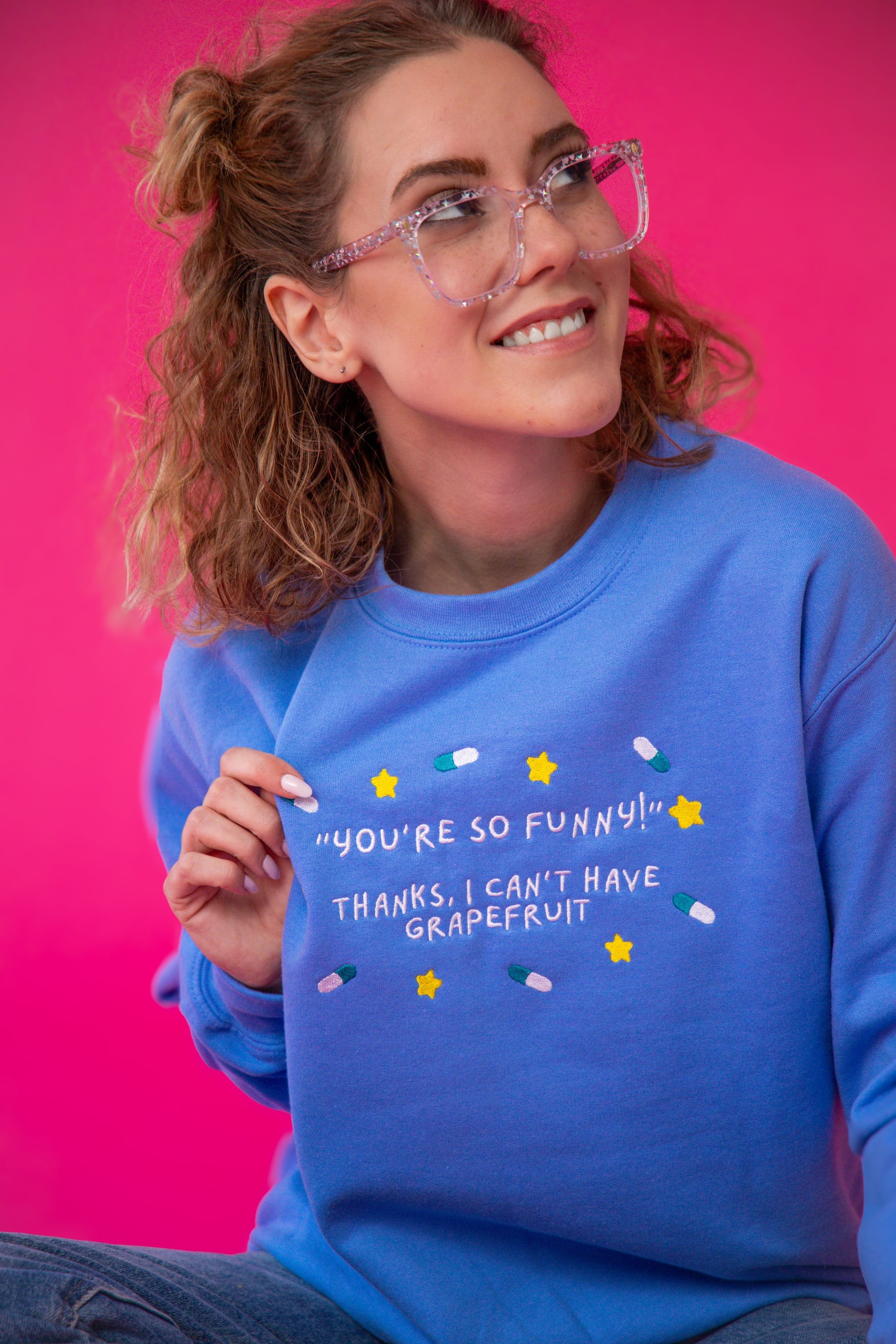 “You’re so funny” embroidered sweatshirt - Tired Girl Apparel