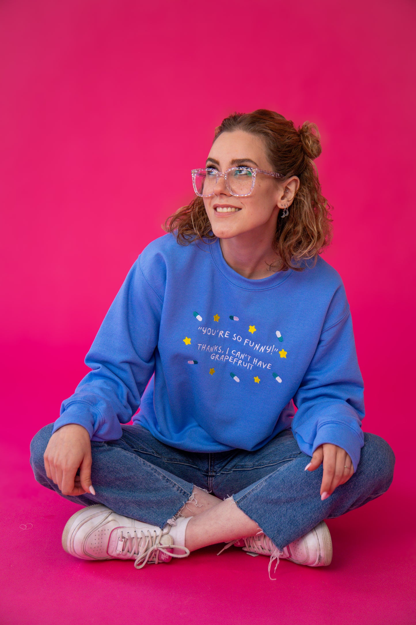 “You’re so funny” embroidered sweatshirt - Tired Girl Apparel