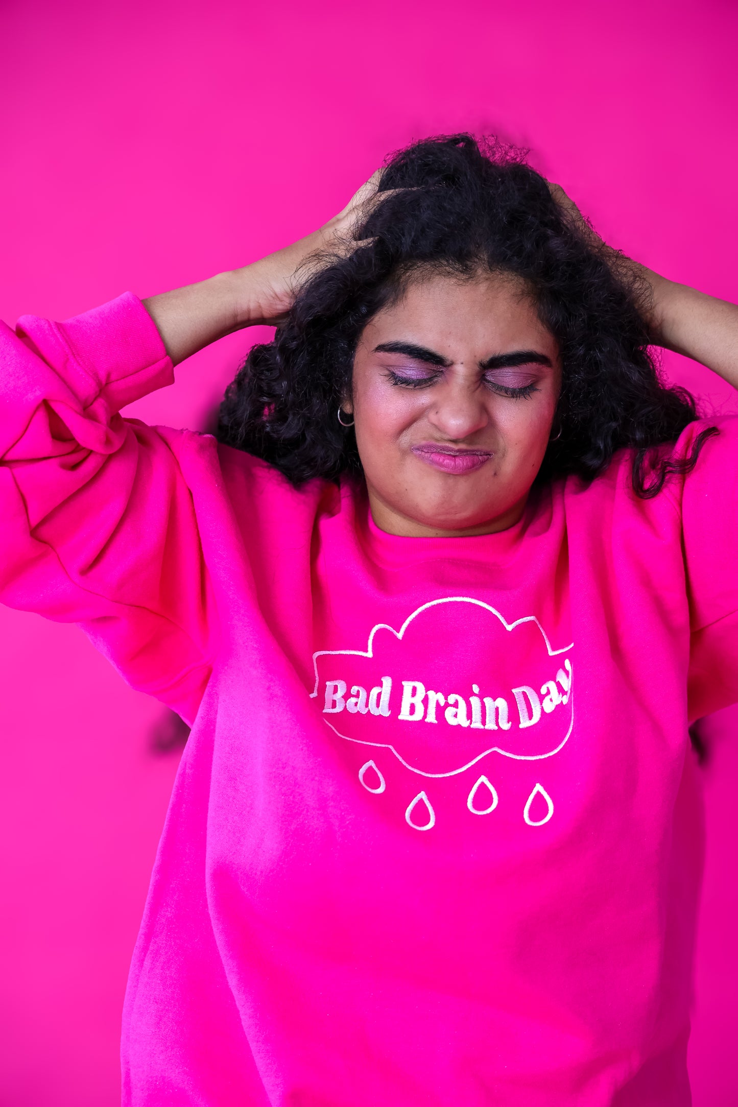 Bad Brain Day embroidered crewneck sweatshirt - Tired Girl Apparel