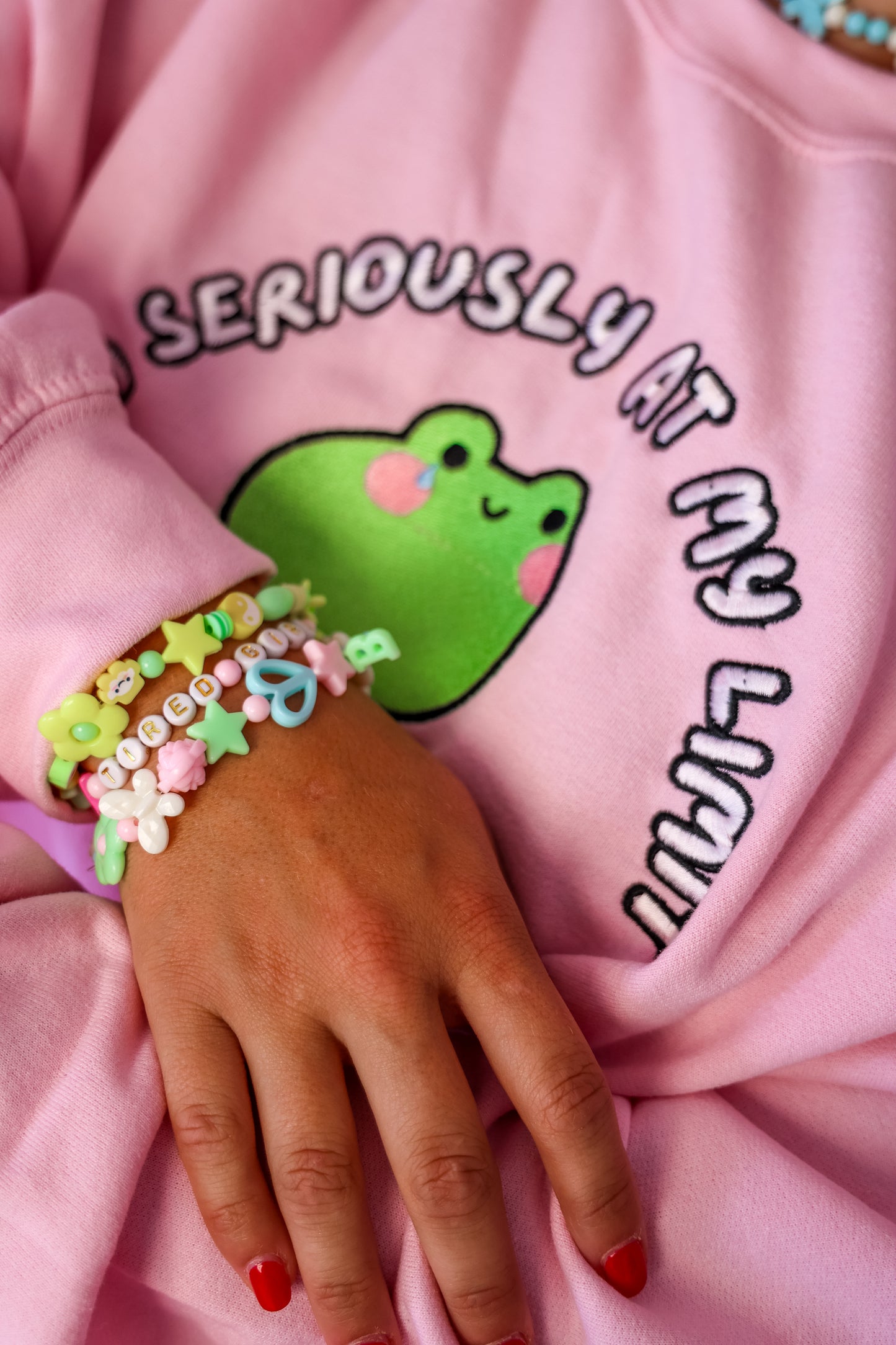 I’m Seriously At My Limit embroidered crewneck sweatshirt - Tired Girl Apparel