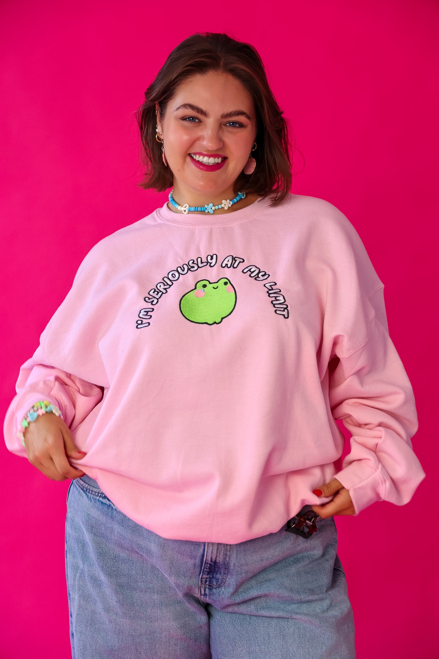 I’m Seriously At My Limit embroidered crewneck sweatshirt - Tired Girl Apparel