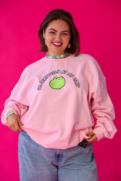 I’m Seriously At My Limit embroidered crewneck sweatshirt - Tired Girl Apparel