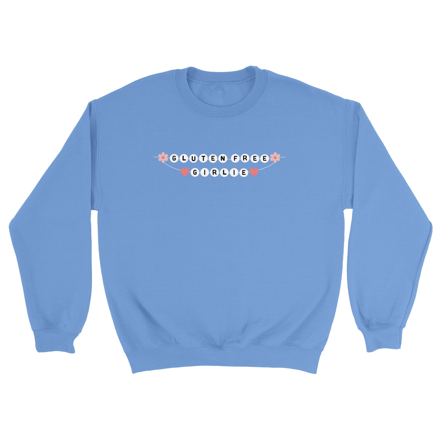 Gluten Free Girlie Friendship Bracelet embroidered crewneck sweatshirt