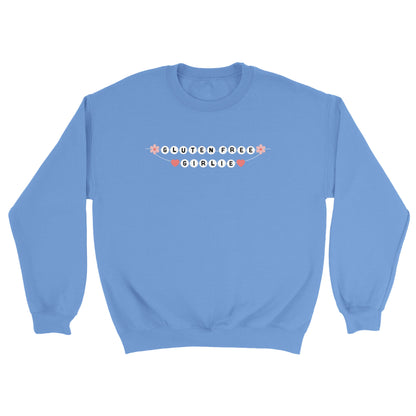 Gluten Free Girlie Friendship Bracelet embroidered crewneck sweatshirt