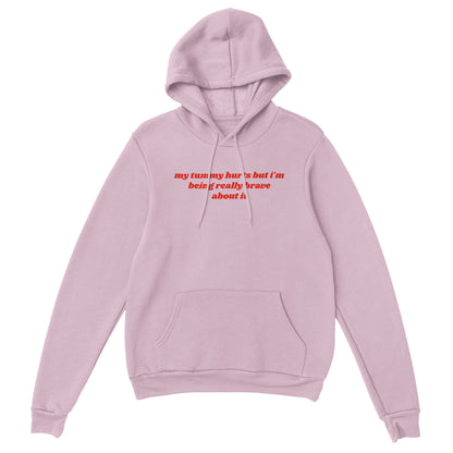 My Tummy Hurts embroidered hooded sweatshirt