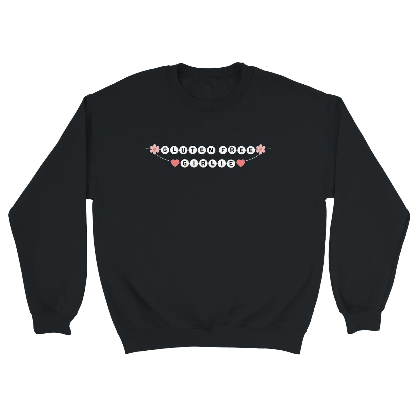 Gluten Free Girlie Friendship Bracelet embroidered crewneck sweatshirt