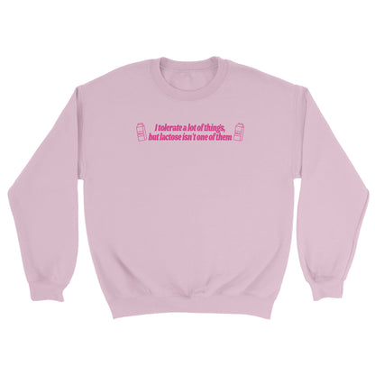 I Don’t Tolerate Lactose embroidered crewneck sweatshirt
