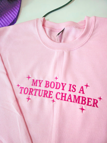 My Body Is A Torture Chamber embroidered crewneck sweatshirt