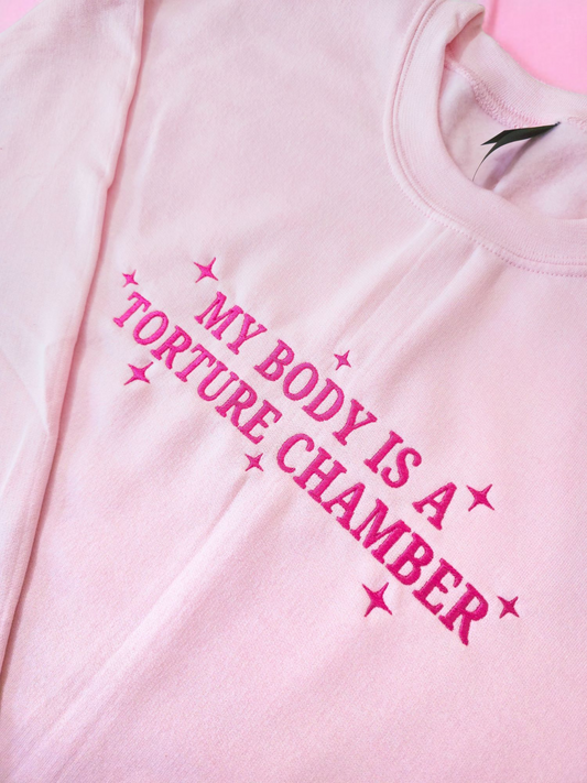 My Body Is A Torture Chamber embroidered crewneck sweatshirt