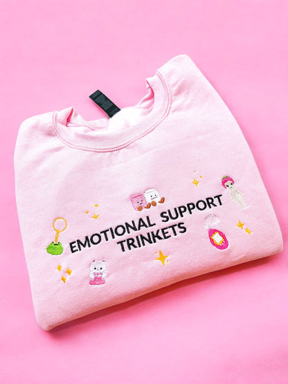 Emotional Support Trinkets embroidered crewneck sweatshirt - Tired Girl Apparel
