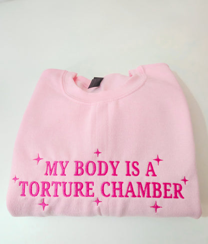 My Body Is A Torture Chamber embroidered crewneck sweatshirt