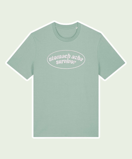 Stomach Ache Survivor embroidered t-shirt - Tired Girl Apparel