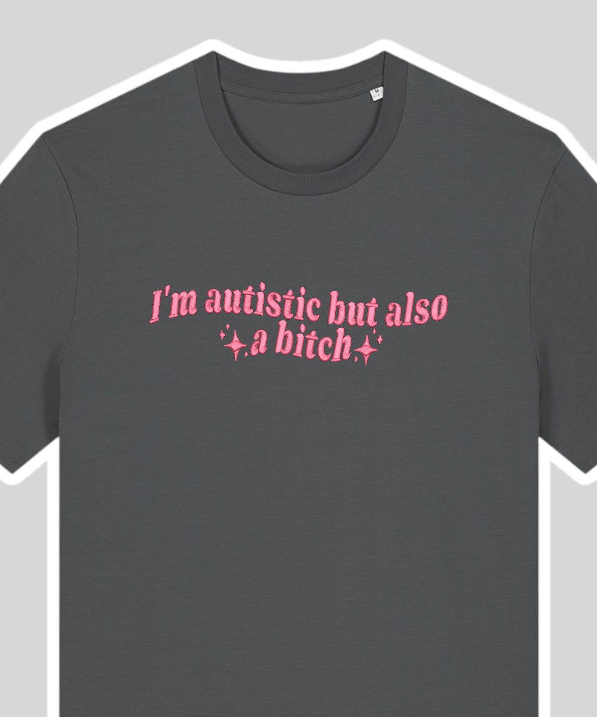 Autistic But Also A Bitch embroidered t-shirt