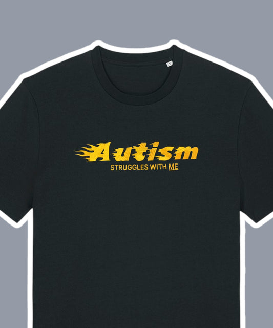 Autism Struggles With ME embroidered t-shirt - Tired Girl Apparel