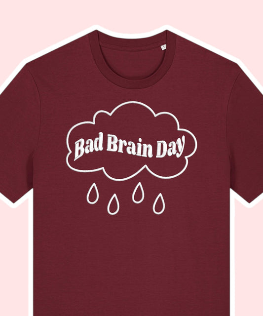 Bad Brain Day embroidered t-shirt - Tired Girl Apparel