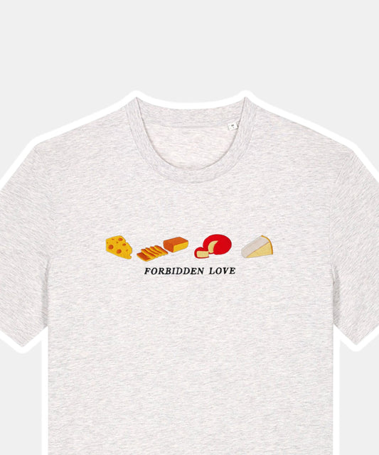 Forbidden Love Cheeses embroidered t-shirt - Tired Girl Apparel