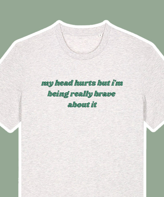 My Head Hurts embroidered t-shirt - Tired Girl Apparel