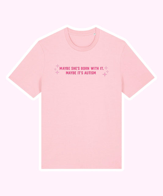 Maybe It’s Autism embroidered t-shirt - Tired Girl Apparel
