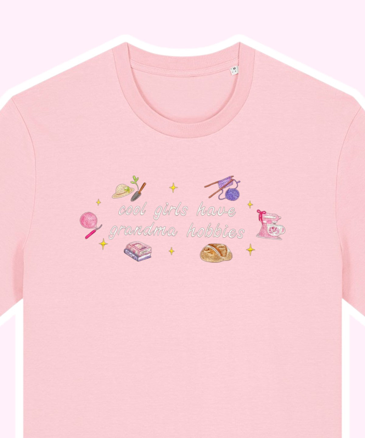Cool Girls Have Grandma Hobbies embroidered t-shirt