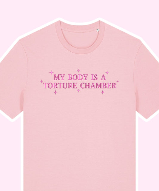 My Body Is A Torture Chamber embroidered t-shirt - Tired Girl Apparel
