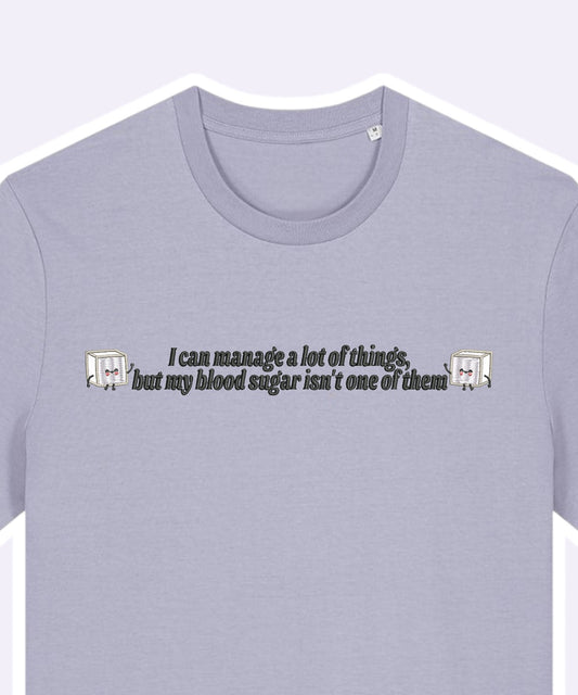 I Can't Manage My Blood Sugar embroidered t-shirt - Tired Girl Apparel
