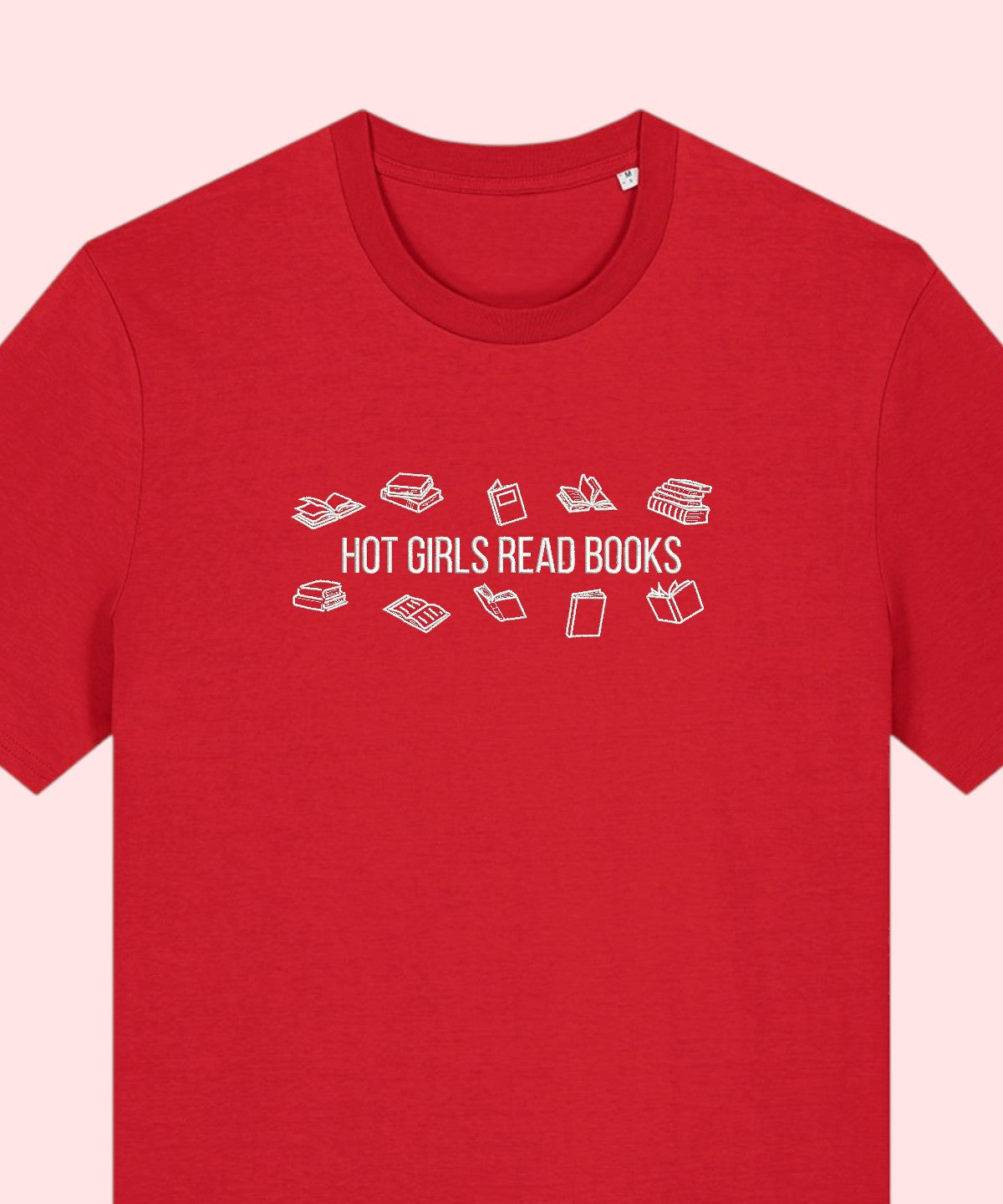 Hot Girls Read Books embroidered t-shirt