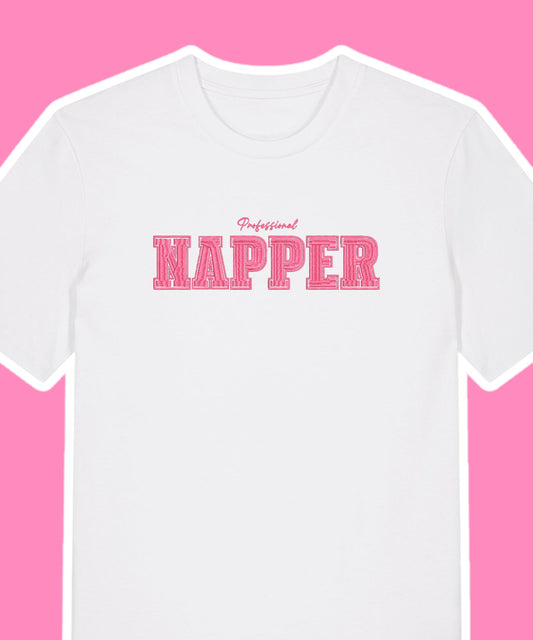 Professional Napper embroidered t-shirt - Tired Girl Apparel