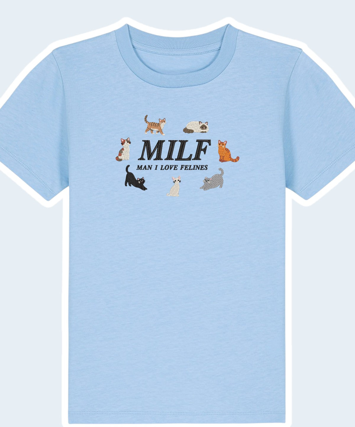 Man I Love Felines embroidered t-shirt