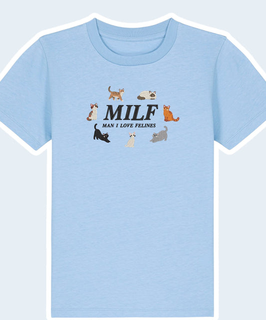 Man I Love Felines embroidered t-shirt - Tired Girl Apparel
