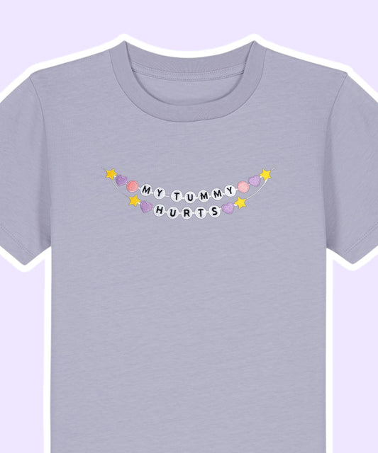 My Tummy Hurts Friendship Bracelet embroidered t-shirt - Tired Girl Apparel