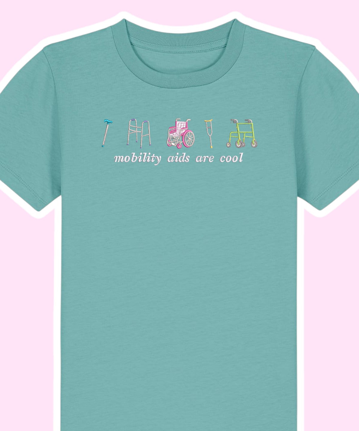 Mobility Aids Are Cool embroidered t-shirt