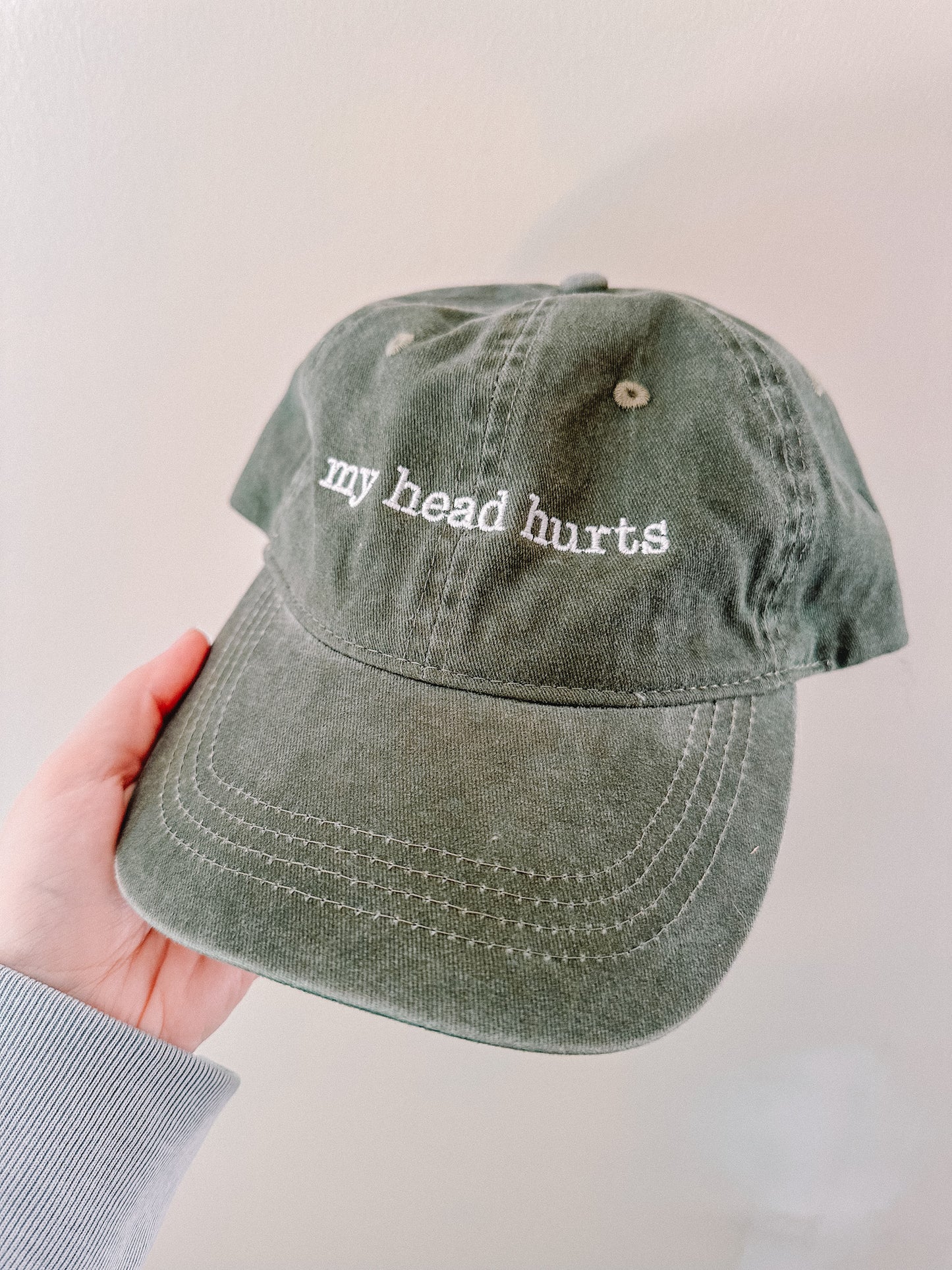 My Head Hurts embroidered baseball cap - Tired Girl Apparel