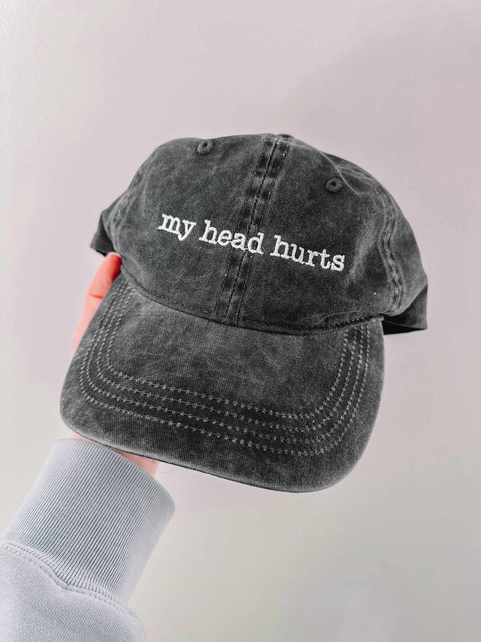 My Head Hurts embroidered baseball cap - Tired Girl Apparel