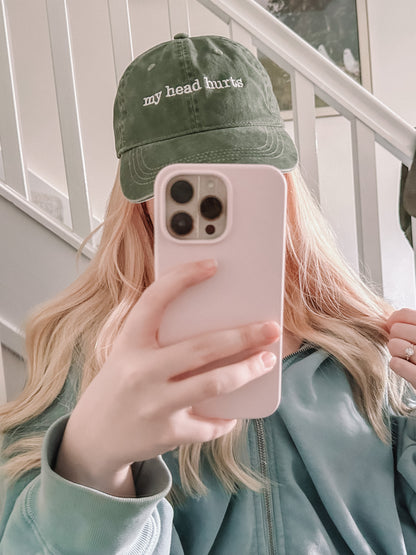 My Head Hurts embroidered baseball cap - Tired Girl Apparel