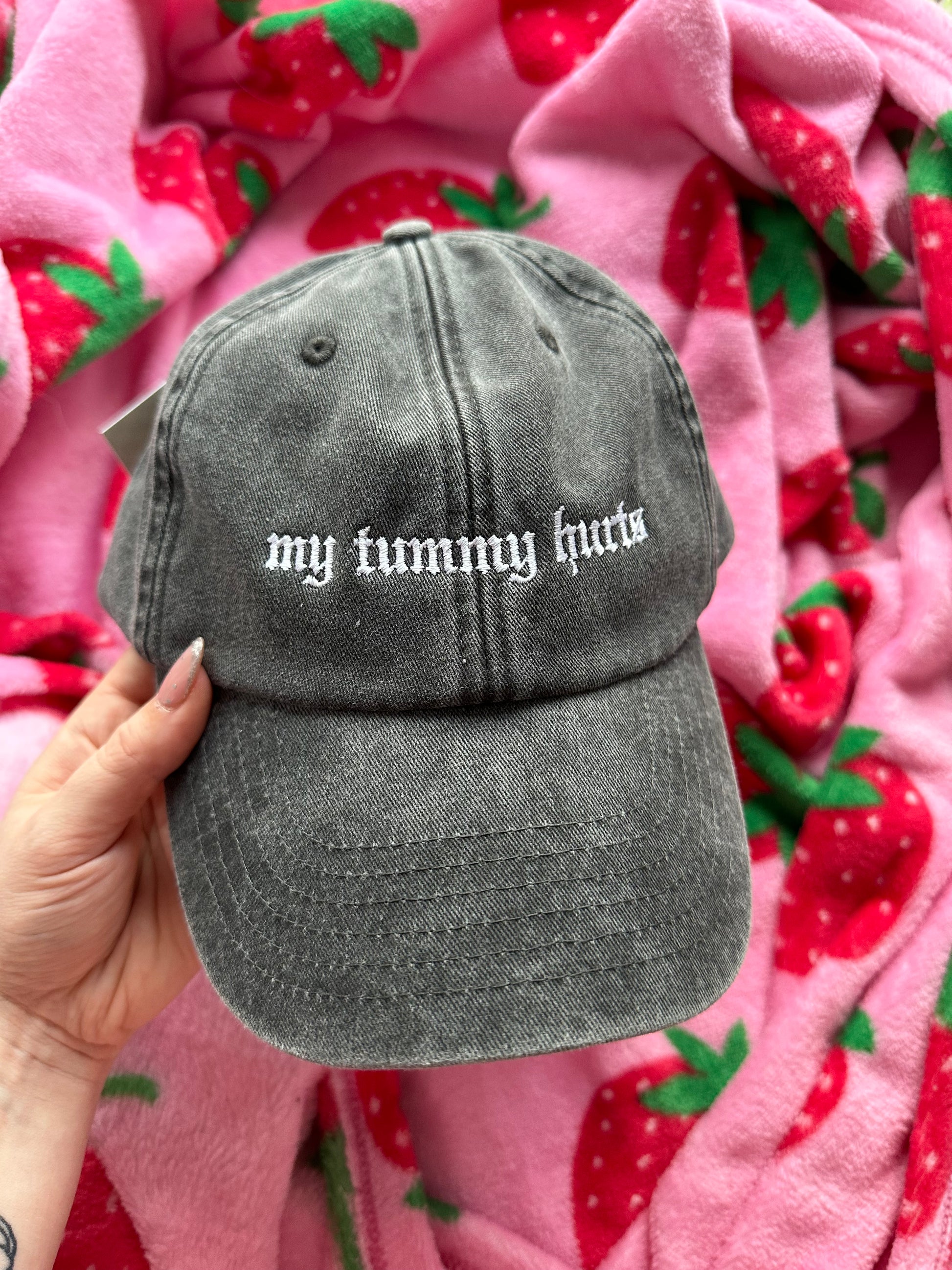 My Tummy Hurts embroidered baseball cap - Tired Girl Apparel