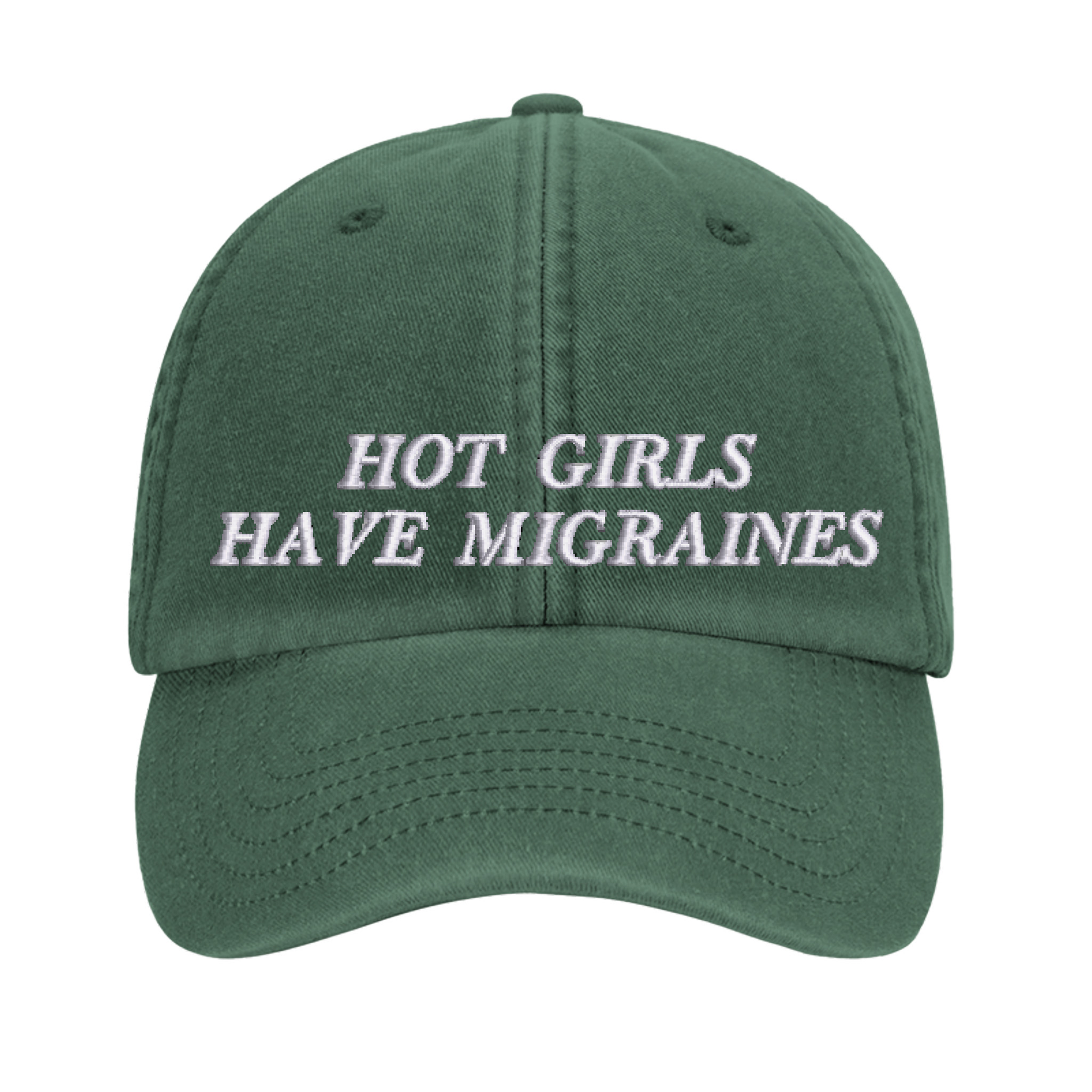 Hot Girls Have Migraines embroidered baseball cap - Tired Girl Apparel