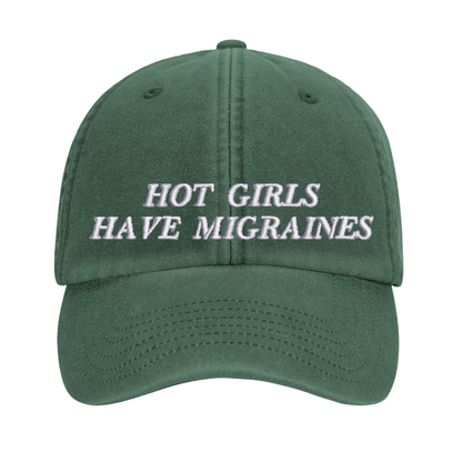 Hot Girls Have Migraines embroidered baseball cap - Tired Girl Apparel